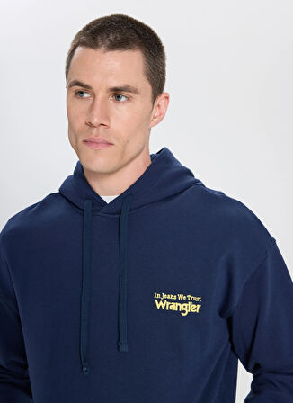 Wrangler Kapüşon Yaka Lacivert Erkek Sweatshırt W6M95935829