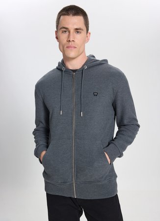 Wrangler Kapüşon Yaka Antrasit Erkek Sweatshırt W242664ANM Antrasit Sweatshirt