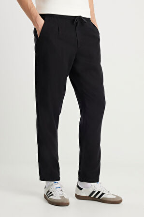 Regular Fit Normal Kesim Yumuşak Dokulu Siyah Pantolon
