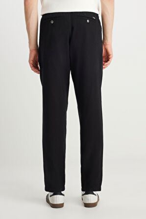 Regular Fit Normal Kesim Yumuşak Dokulu Siyah Pantolon
