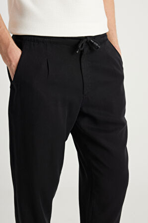 Regular Fit Normal Kesim Yumuşak Dokulu Siyah Pantolon