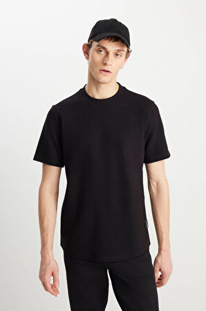 Wrangler Erkek Relaxed Fit Dokulu Siyah Basic T-Shirt - W2510718001