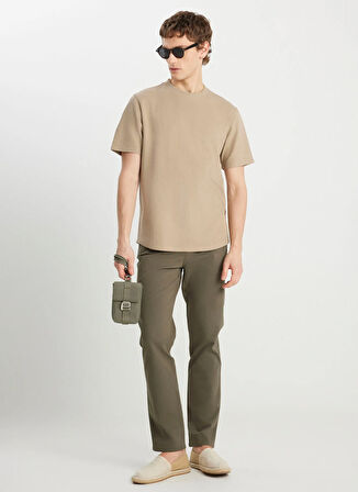 Wrangler Bisiklet Yaka Bej Erkek T-Shirt W2510718614 Bej T-Shirt