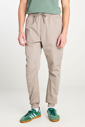 Regular Fit Normal Kesim Ribanalı Paça Pamuklu Gri Jogger Pantolon