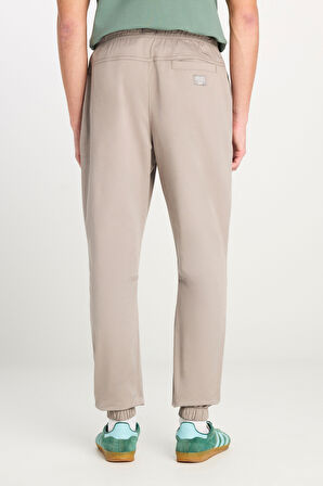 Regular Fit Normal Kesim Ribanalı Paça Pamuklu Gri Jogger Pantolon