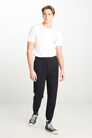 Regular Fit Normal Kesim Ribanalı Paça Antrasit Jogger Pantolon