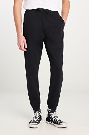 Regular Fit Normal Kesim Ribanalı Paça Antrasit Jogger Pantolon