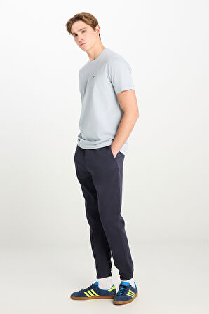 Regular Fit Normal Kesim Ribanalı Paça Lacivert Jogger Pantolon