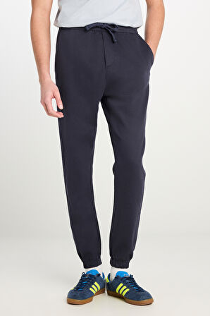 Regular Fit Normal Kesim Ribanalı Paça Lacivert Jogger Pantolon