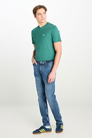 Rider Slim Fit Dar Kesim Normal Bel Mavi Pamuklu Esnek Denim Pantolon