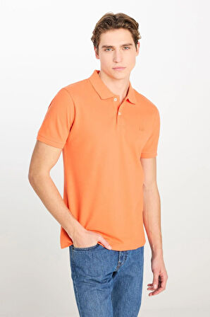 Erkek Regular Fit Polo T-shirt Orange