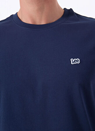 Lee Bisiklet Yaka Lacivert Erkek T-Shirt ML60UFQ35 Regular Fit Patch Logo