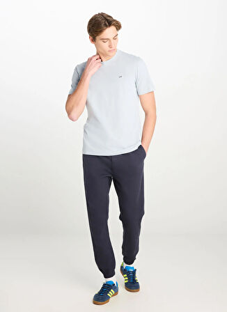 Lee Bisiklet Yaka Gri Erkek T-Shirt ML60UFQ475 Regular Fit Patch Logo