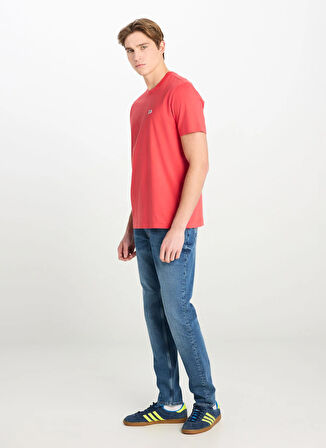 Lee Bisiklet Yaka Mercan Erkek T-Shirt ML60UFQ512 Regular Fit Patch Logo