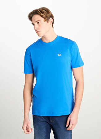 Lee Bisiklet Yaka Saks Erkek T-Shirt ML60UFQA13 Regular Fit Patch Logo