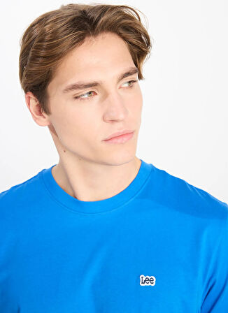 Lee Bisiklet Yaka Saks Erkek T-Shirt ML60UFQA13 Regular Fit Patch Logo