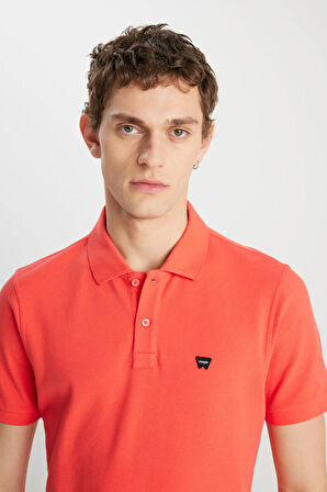 Regular Fit Normal Kesim Polo Yaka %100 Pamuk Kiremit Rengi Tişört