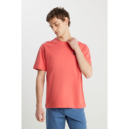 Wrangler Relaxed Fit Small Logo Pembe Tişört MW7NM20387733L 	