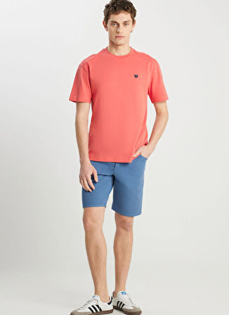 Wrangler Bisiklet Yaka Kiremit Erkek T-Shirt MW7NM20387733L Relaxed Fit Small