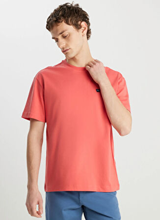 Wrangler Bisiklet Yaka Kiremit Erkek T-Shirt MW7NM20387733L Relaxed Fit Small