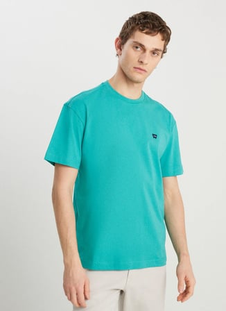 Wrangler Bisiklet Yaka Yeşil Erkek T-Shirt MW7NM203877577 Relaxed Fit Small