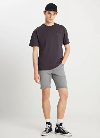 Wrangler Bisiklet Yaka Antrasit Erkek T-Shirt MW7NM203877M39 Relaxed Fit Small