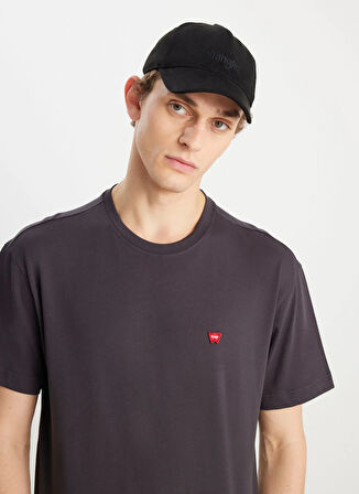 Wrangler Bisiklet Yaka Antrasit Erkek T-Shirt MW7NM203877M39 Relaxed Fit Small