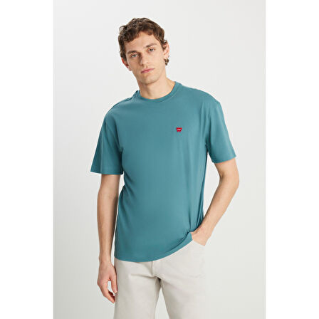 Wrangler Relaxed Fit Small Logo Petrol Tişört MW7NM203877W25 	