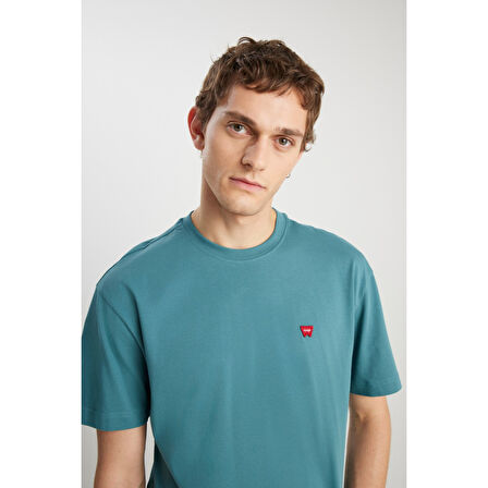 Wrangler Relaxed Fit Small Logo Petrol Tişört MW7NM203877W25 	