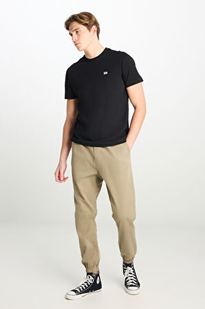 Regular Fit Normal Kesim Bisiklet Yaka Pamuklu Siyah Tişört