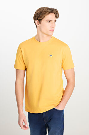 Regular Fit Normal Kesim Bisiklet Yaka Sarı Tişört