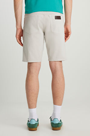 Slim Fit Dar Kesim Normal Bel Pamuklu Taş Rengi 5 Cep Şort