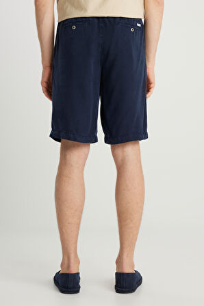 Regular Fit Normal Kesim Normal Bel Lacivert Yumuşak Dokulu Şort