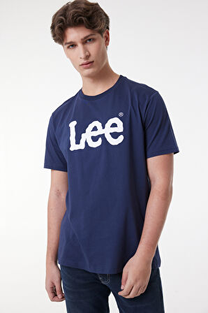 Lee Lightweight Ss Wobbly Logo Crew Neck Erkek T-shirt ML65QAIEE