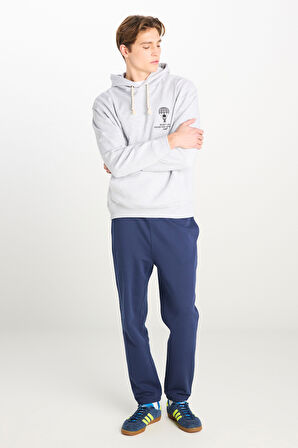 Regular Fit Normal Kesim Normal Bel Ribanalı Paça Lacivert Sweatpant Jogger