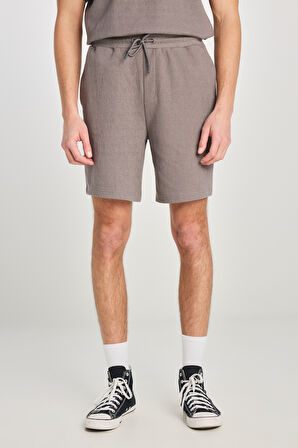 Relaxed Fit Geniş Kesim Normal Bel Pamuklu Gri Sweatşort