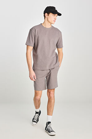 Relaxed Fit Geniş Kesim Normal Bel Pamuklu Gri Sweatşort