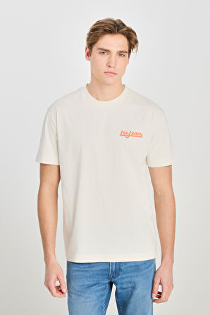 Lee Erkek Relaxed Fit %100 Pamuk Sırt Baskılı Bisiklet Yaka T-Shirt - LM828731543