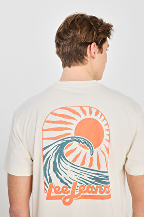 Lee Erkek Relaxed Fit %100 Pamuk Sırt Baskılı Bisiklet Yaka T-Shirt - LM828731543