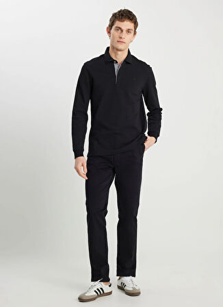 Wrangler Siyah Erkek Polo T-Shirt W2510683001 Uzun Kol Polo T-shirt