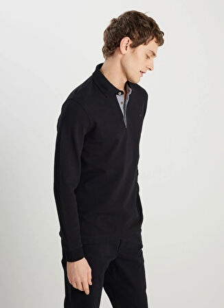 Wrangler Siyah Erkek Polo T-Shirt W2510683001 Uzun Kol Polo T-shirt