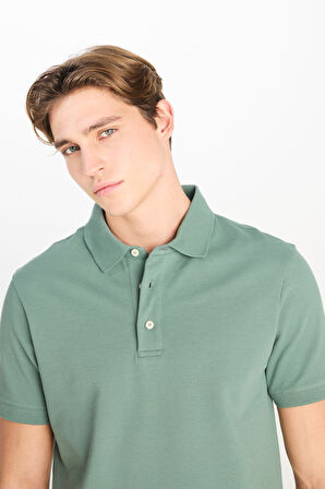 Lee Erkek Regular Fit Pamuklu Yeşil Polo Yaka T-Shirt - L2510551826