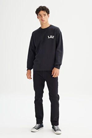 Pamuklu Relaxed Fit Bisiklet Yaka Logo Detaylı Sweatshirt