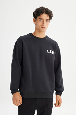 Pamuklu Relaxed Fit Bisiklet Yaka Logo Detaylı Sweatshirt