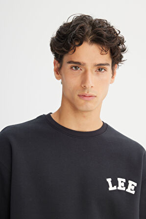 Pamuklu Relaxed Fit Bisiklet Yaka Logo Detaylı Sweatshirt