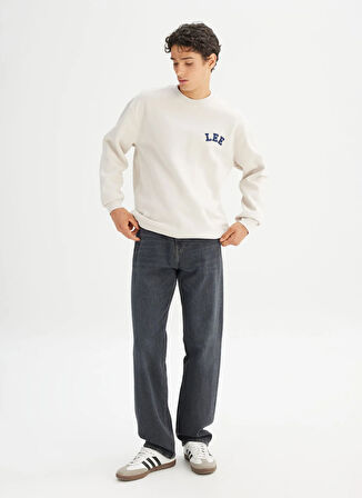 Lee Bisiklet Yaka Bej Erkek Sweatshırt L242547755 Bej Sweatshirt