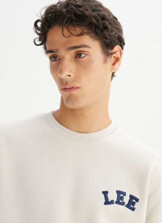 Lee Bisiklet Yaka Bej Erkek Sweatshırt L242547755 Bej Sweatshirt