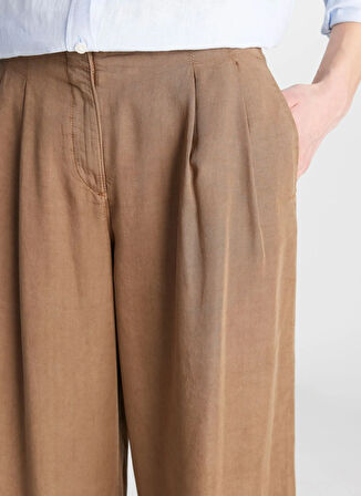 Wrangler Yüksek Bel Relaxed Deve Tüyü Kadın Pantolon W2510473211-Bol Paça Tencel Pantolo