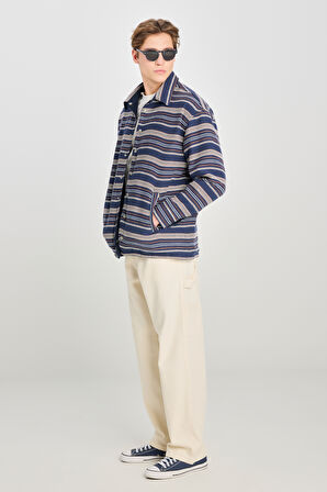 %100 Pamuk Relaxed Fit Geniş Kesim Çift Taraflı Çok Renkli Ceket