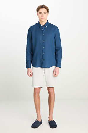 Relaxed Fit Geniş Kesim Lastik Bel Detaylı Esnek Taş Rengi Chino Şort